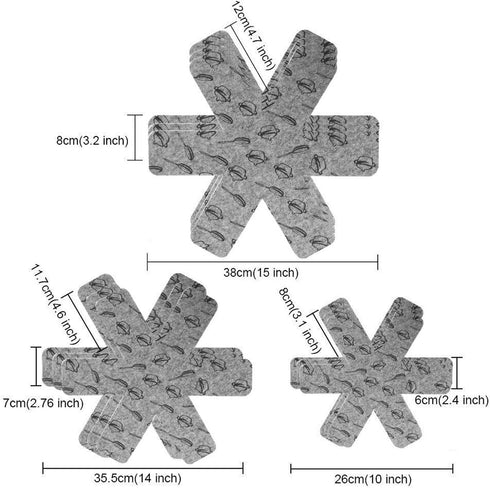 12PCS Pot & Pan Protectors Cookware Protector Set Divider Pads to Prevent Scratching, 3 Sizes-15/14"/10" Diameter