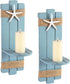 SOMTO Beach Starfish Wall Candle Sconces Decor,Ocean Themed Wall-Mount Candle Holders, Coastal
