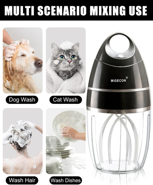 Stand Mixer - Electric Portable Kitchen Mixer for Cake, Milk Frother, Use with Egg, Coffee, Hot Chocolate (Dark Grey)