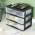 BYCY Medium 3 Drawer Plastic Clear Stacking Desktop Organizer for Office Supplies and Home Organization
