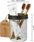 Amolliar Mason Jar Toothbrush Holder, Rustproof Stainless Steel for Bathroom Countertop Organizer (Bronze)