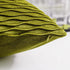 DEZENE 18x18 Moss Green Throw Pillow Cases, 2 Pack Original Striped Velvet Decorative Covers