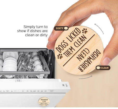 Funny Clean and Dirty Sign for Dishwasher, Apartment Essentials, Magnet for Home, Gadgets for Dogs, Must Haves