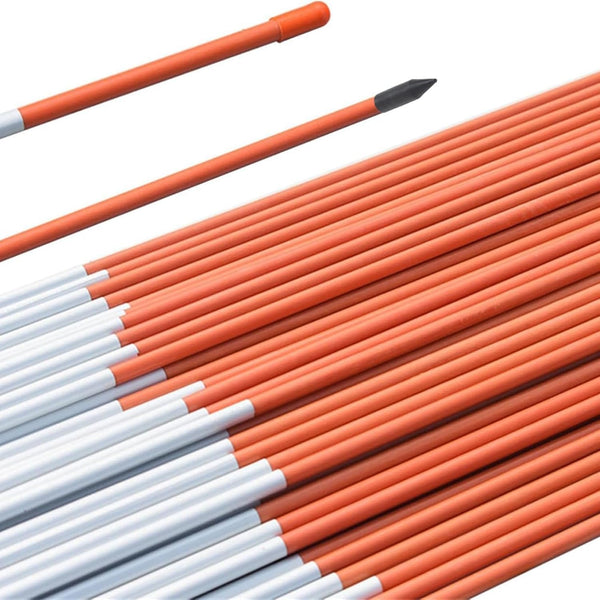 Autoparts 50pcs Orange Reflective Driveway Markers Snow Stakes 48 Inches Long 1/4-Inch Dia