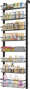 MIAOLI Over the Door Pantry Organizer, 8-Tier Adjustable Spice Rack Cabinet Door Shelves,