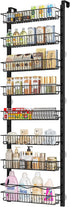 MIAOLI Over the Door Pantry Organizer, 8-Tier Adjustable Spice Rack Cabinet Door Shelves,