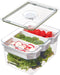 IDESIGN Large Tall Clear Produce Storage Bin with 3 Movable Dividers, The Fresh Collection – 7.85” L x 10.5” W