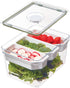 IDESIGN Large Tall Clear Produce Storage Bin with 3 Movable Dividers, The Fresh Collection – 7.85” L x 10.5” W