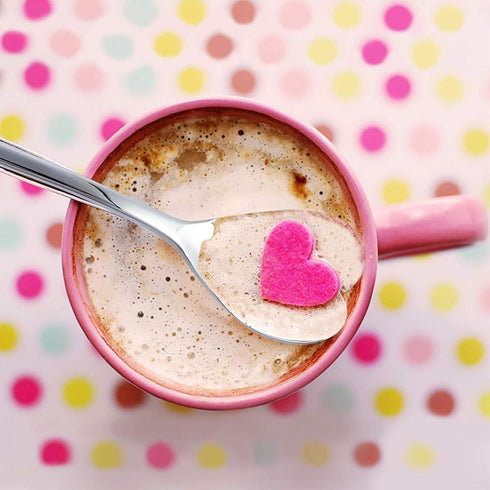 Heart Shaped Spoons Set of 4, 18/10 Stainless Steel Dessert and Ice Cream Spoons, 6.7 inches