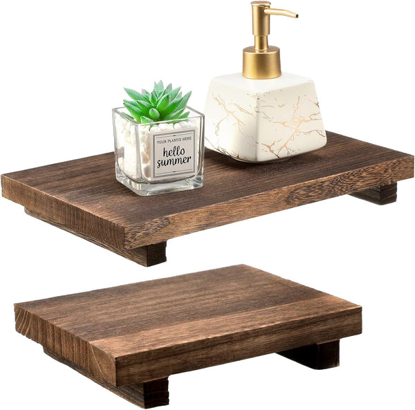 Tiamon 2 Pcs Wood Pedestal Stand Riser Wood Riser Soap Stand for
