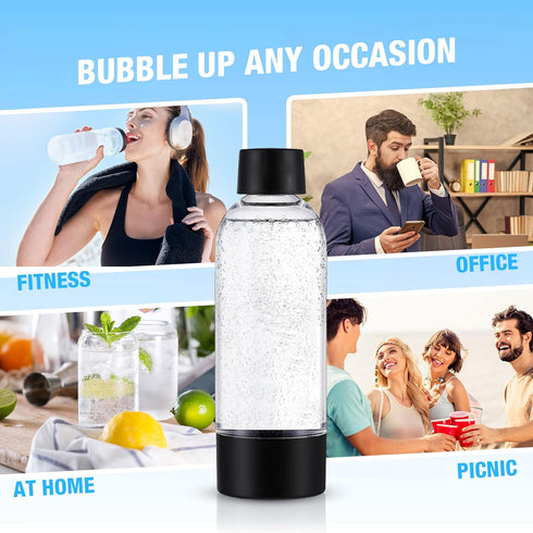 meekoo 4 Pcs Soda Carbonating Bottles, Clear Soda Maker Bottle, Compatible with Isoda Drinkmate Maker for Home Party