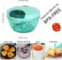 Ourokhome Manual Food Processor Vegetable Chopper, Portable Hand Pull String Garlic Mincer, 500ml, Blue
