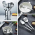 Berglander 8 Piece Cooking Utensil Set, Stainless Steel Kitchen Tools with Stand, Includes Slotted Turner, Ladle