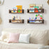 16.5 Inch Set 4, Fixwal Nursery Book Shelves, Nursery Shelves for Kids Rooms, Floating Shelves for Wall of Solid Wood
