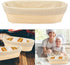 2 PCS 10 inch Oval Long Banneton Brotform Rattan Basket & Liner for Bread Dough Proofing, Rising for Bakers