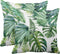 Emvency Set of 2 Tropical Watercolor Throw Pillow Covers, Modern Green Palm Leaf Decorative Cases 18x18 Inches
