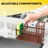 304 Cisily Kitchen Sink Caddy, Sponge Holder for Kitchen Sink, Kitchen Sink Organzier and Storage with High Brush