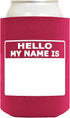 Personalized Can Cooler Hello My Name is Name Tag Set, 6-Pack Can Drink Sleeves and Marker