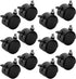 Tosnail 12 Pack Plastic Caster Wheels with Brake, Threaded Mounting Wheels for