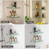 decorstat 2 Pack 8MM-Thick Corner Glass Shower Caddy Tempered Glass Shelf No Drilling Wall Mount Corner Mounted Shelves