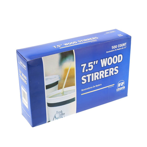 Royal 7.5" Wood Coffee Beverage Stirrers, Package of 500