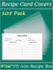 4x6 Recipe Card Protectors, 105 PACK - Thick Clear Recipe Card Covers with 56 Divider Labels, Plastic Sleeves