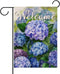 Welcome Spring Floral Flowers Garden Flag, Double Sided Hydrangea Decorative Yard Outdoor Small Decor, 12 x 18