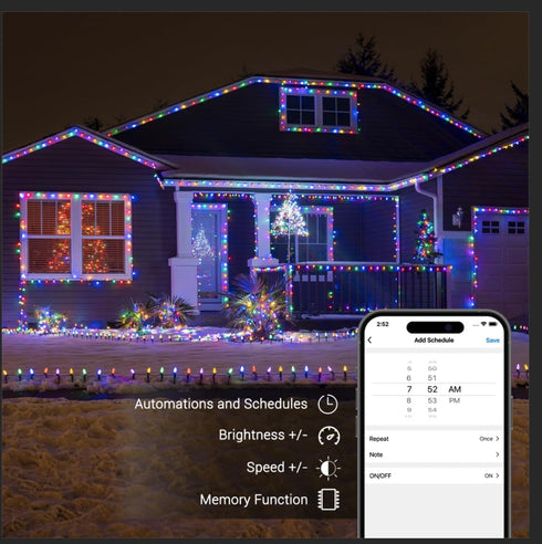 Brizled Smart C9 Christmas Lights, 39FT 60 LED WiFi Color Changing Christmas Lights App Control, RGB String Lights Work