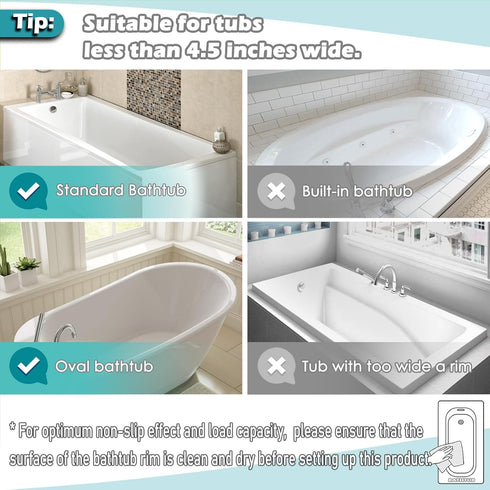 Austion 2 Saddle shape Compartments Bath Toy Organizer, Easy Access for Children, Wide Opening Bath Toy Holder