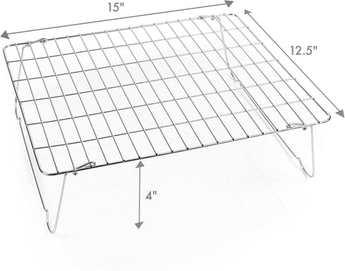 Brod & Taylor Accessory Shelf with Folding Legs, Stainless Steel for Folding Proofer & Slow Cooker