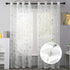 Silver Foil Print Voile Sheer Curtains, 72 Inches Long Grommet Top Window Drapes for Home Decoration