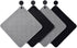 Silicone Trivets Mats for Hot Pots and Pans, Non-Slip Heat Resistant Hot Pads Set of 2, Black