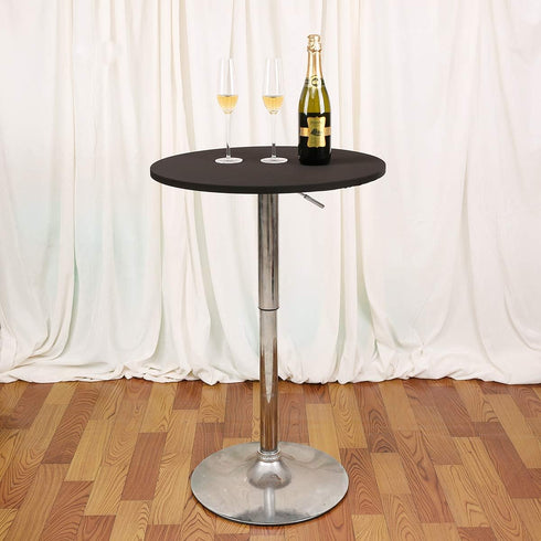 JISEN Fitted Stretchable Cocktail Tablecloth, Round Table Cap 28 Inch, A-Black