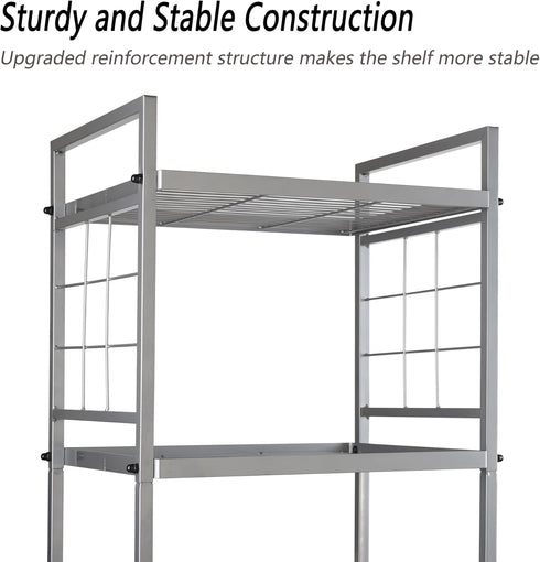 GIOTORENT 5-Wire Standing Storage Shelf, Metal Shelving Unit Pantry Rack for Laundry Kitchen Bathroom Organizer (Silver)