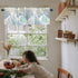 Blue Farmhouse Short Window Curtain Valances, Summer Beach Coral Starfish Valances, Nautical Coastal Rod Pocket