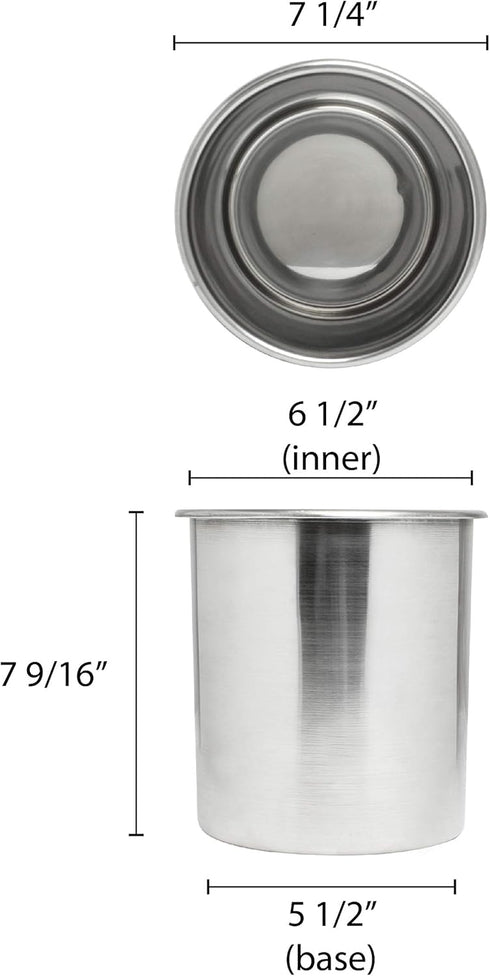 Thunder Group Bain Marie Pot, 4-1/4 Quart, Polished Exterior and Satin Interior
