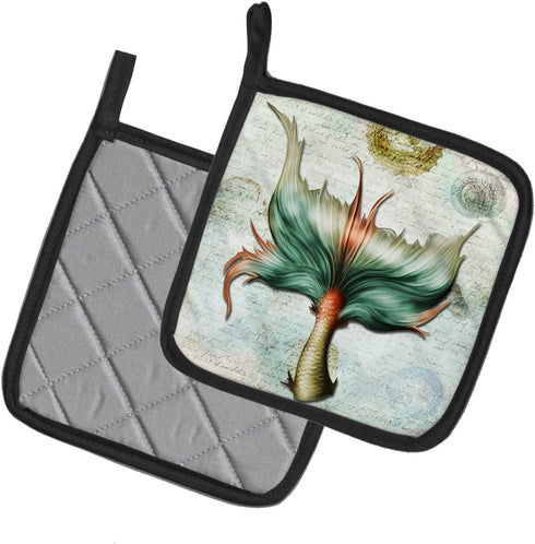 Caroline's Treasures Beach Mermaid Tail Pot Holders, Heat Resistant Kitchen Set, 7 1/2 x 7 1/2
