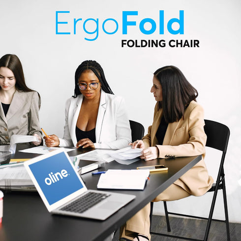 Commercial 350lb 2 Pack) Oline Folding Chair, Indoor Outdoor Plastic Stackable Foldable Guest Chairs for Events Office