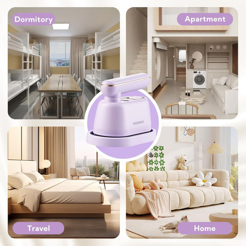 Travel Steamer, 2 in 1 Portable Steamer for Clothes, 180° Rotatable Mini Steam Iron, Home and Travel Essential