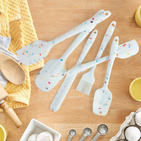 Silicone Spatula Set 6 Piece - Heat Resistant Rubber Spatulas for Baking, Cooking, Mixing Kitchen Utensils