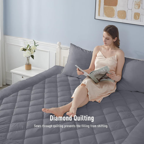 Twin XL Size Mattress Pad Cotton Top Cover for College Dorm, Quilted Fitted Protector with Deep Pocket