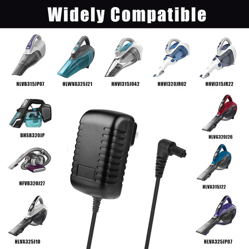 15V Charger for Black and Decker 90627870 Dustbuster Handheld Vacuum HHVI315JO42 HHVI325JR22 HHVI320JR02 HLVA315J22 HLVB315JA26 S003AQU1500015 Charging Cord Power Adapter Black