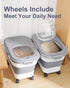 20-30 Lbs Rice Storage Container,Collapsible Food Storage Containers with Rolling Wheel Airtight Locking Lid,Flour