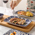 Selamica Ceramic 8 Inch Rectangular Salad Plates, Set of 6, Microwave/Oven/Dishwasher Safe Dinner Plates in Vintage Blue