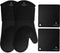 HOMWE Silicone Oven Mitts and Pot Holders - 4-Piece Set Heavy Duty Cooking Gloves