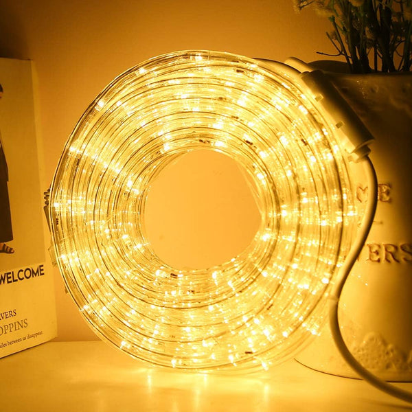 33ft LED Rope Lights, 110V 2 Wire Connectable Christmas Rope Lights Outdoor,240