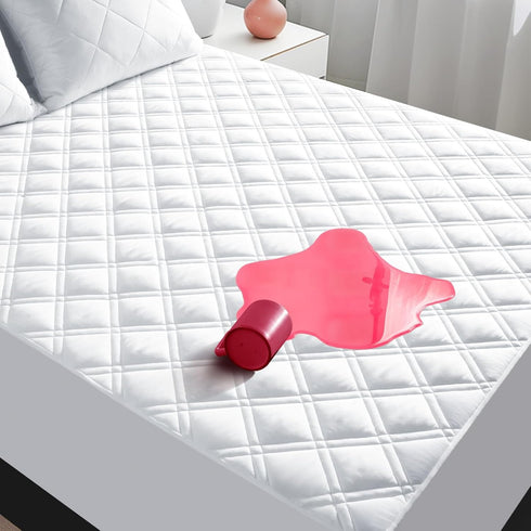King Mattress Protector, Waterproof Quilted Mattress Pad, Fitted Deep Pocket 8"-21", Breathable Noiseless Soft Cooling