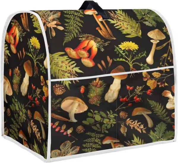Tropical Mushroom Kitchen Aid Mixer Cover with Pockets, Dust Cover with Handle for Kitchen Small Appliances