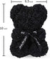 LINKLO 10 inch Rose Bear - Artificial Rose Flower Teddy Bear Gift for Wedding, Mothers Day, Anniversary