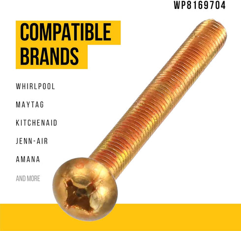 PartsBroz WP8169704 Microwave Top Mounting Screw, Compatible with Whirlpool Maytag KitchenAid Microwave Durable